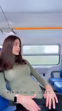 nice teasing in a train