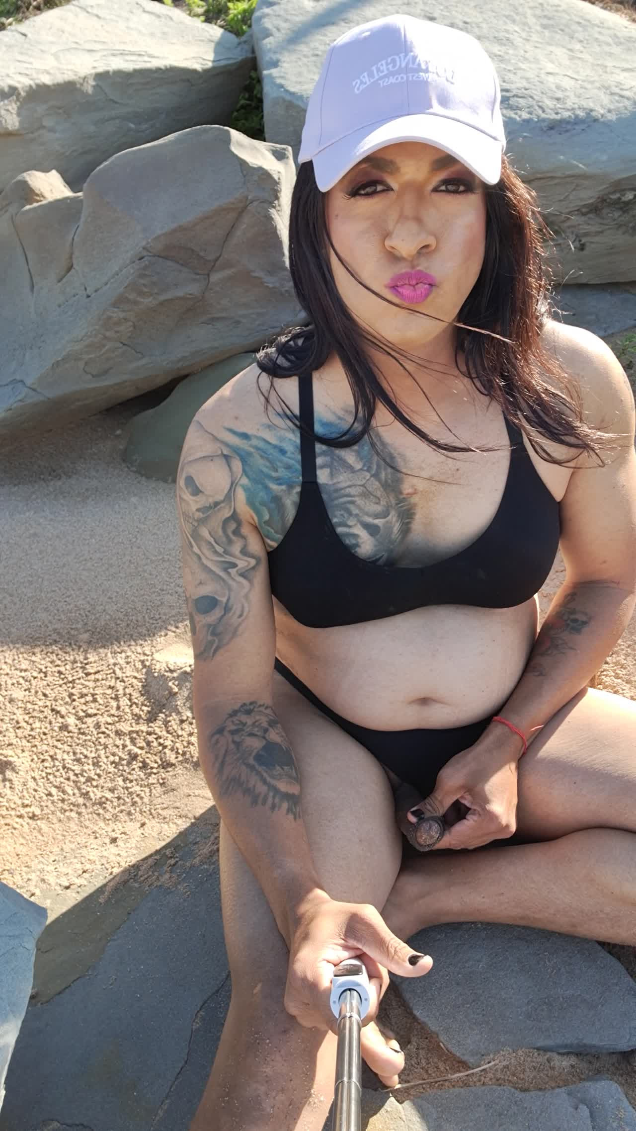 Watch South African femboy flashing and playing at the beach Shemale Porn Videos | TranSexBig.