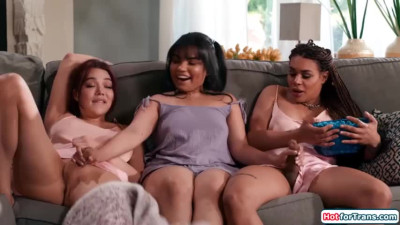 I am jerking off my hot shemale gfs Emma Rose and Eva Maxim