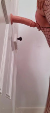 Pushing my sissy ass on a big dildo