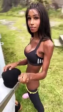 Beautiful skinny black shemale fuck a tourist