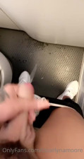 Tscarlynamoore cumshot in the airplane bathroom