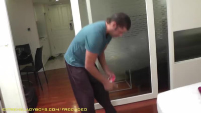 Chubby redhead ladyboy with a small cock gets fucked by her boyfriend