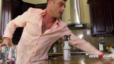 Shemale humiliated and facialized by a married dude in a motel