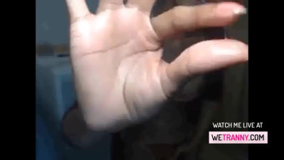 Beautiful asian tranny milf plays with her amazing cock