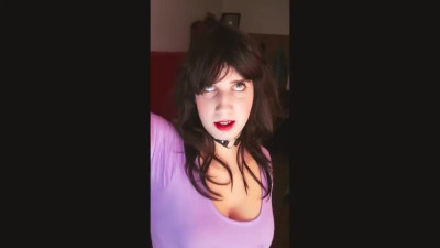 Annarios Sexy sissy uses her petty fan as a cum dumpste