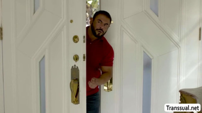 Trickster Draven Navarro rimjob and barebacks his TS mistress