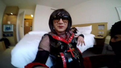 Cuckold slave fuck a tranny
