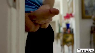 Busty TS caught her husband fucking her stepsister in kitchen