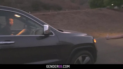 Lucky stranger analed hot blonde transsexual hitchhiker