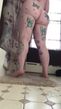 Sexy big white ass bbw shemale assfucking (Sexy shemale de gran culo follada por un negro)