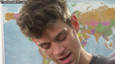 Latin transsexual teacher fucked in ass by nympho student