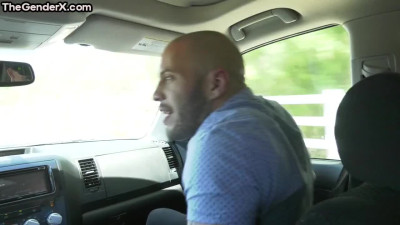 Tiny small tits TS babe bareback drilled by her new BF