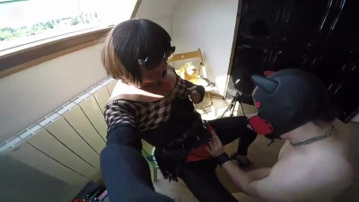Doggy sub sucking mistress