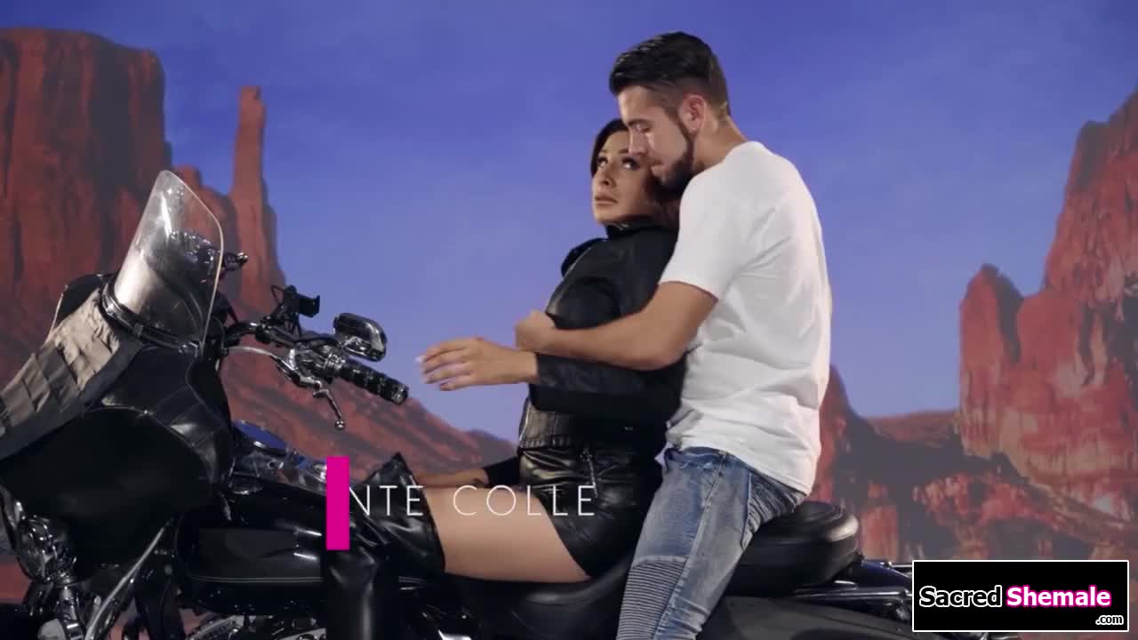 Watch Trans biker Alexa Scout gets asslicked and rides a big cock Shemale Porn Videos | TranSexBig.