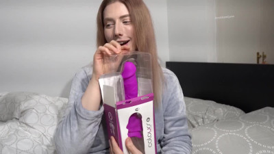 Trans girl gets fucked by huge purple Thanos cock teaser