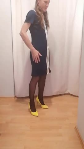 Watch Strip in Yellow Heels Shemale Porn Videos | TranSexBig.