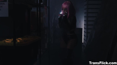 Colored Hair TSFoxxy cum inside and ate it so yummy!