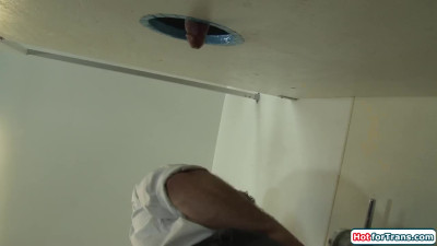 Big tits shemale Jenna Tales gloryhole deepthroat and anal