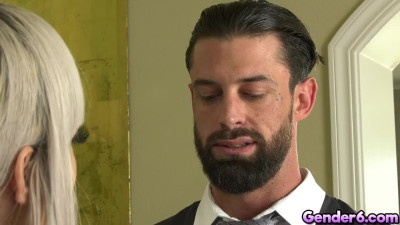 Tattoo guy Alpha Wolfe ass fuck transgender Itzel Saenz