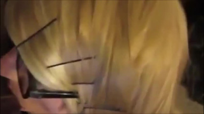 Blond crossdresser takes a facial after anal