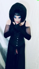 Sissy Slut in Heavy Makeup Deep Throats Dildo