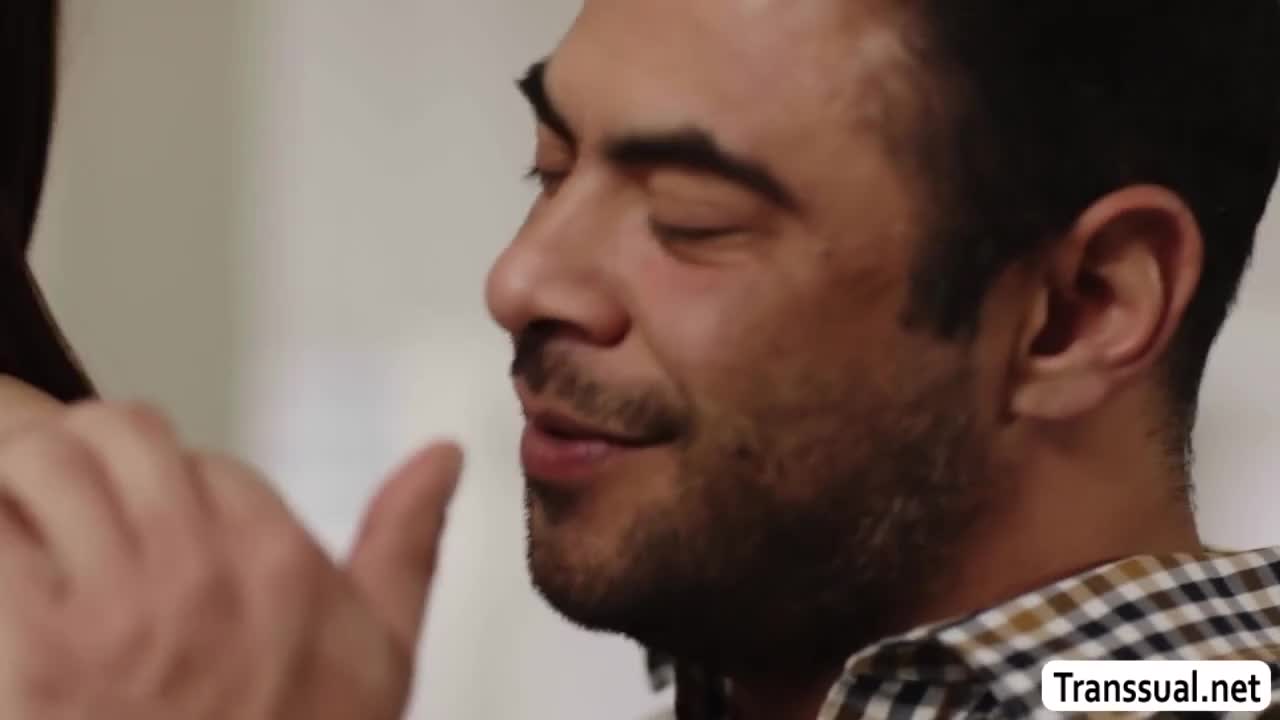 Watch Horny husband licks and fucks TS wifes ass before he works Shemale Porn Videos | TranSexBig.