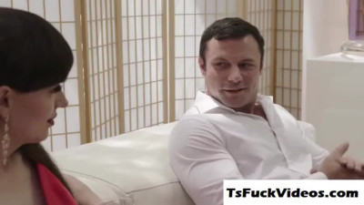 sexy shemale throats with analed by huge penis